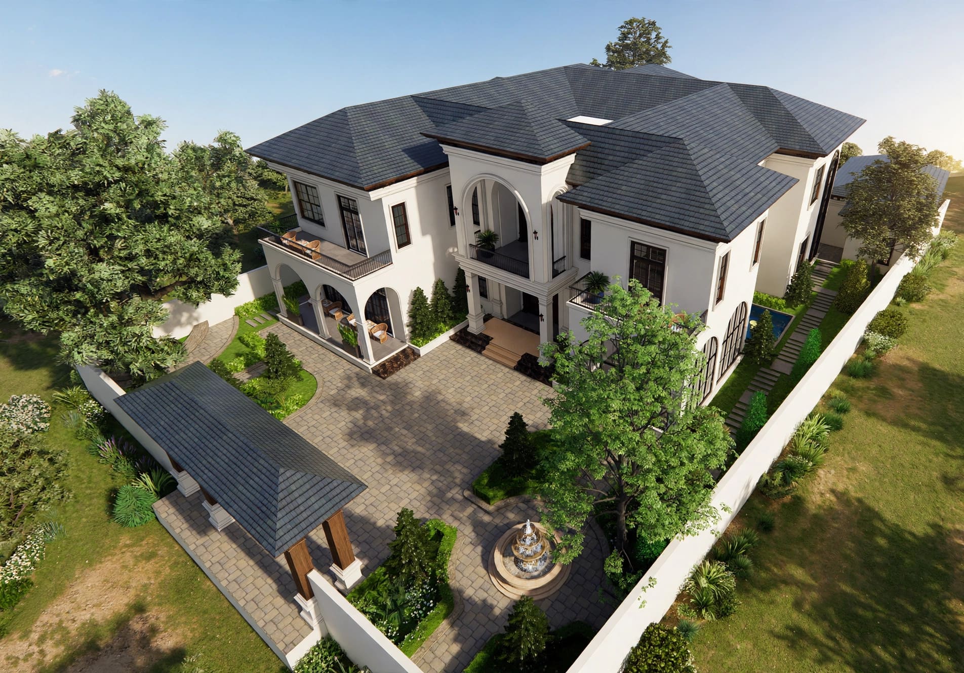 Anam Mediterranean Villa Vĩnh Yên — Tuyệt Tác Biệt Thự Đẳng Cấp Từ GreenAnt Architecture (Kiến trúc) tại Vĩnh Yên — ảnh công trình 9/14