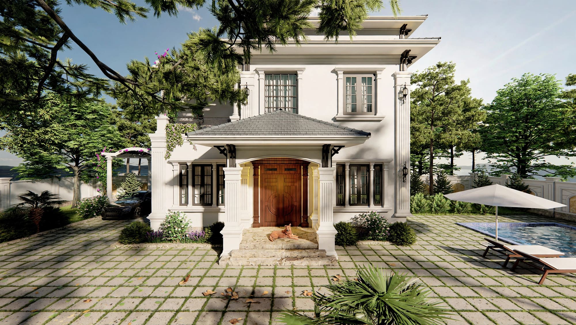 Atuan Neo Classic Villa — Kiệt Tác Kiến Trúc Tân Cổ Điển & Phong thủy sinh khí tại Nam Định (Kiến trúc) tại Nam Định — ảnh công trình 3/11
