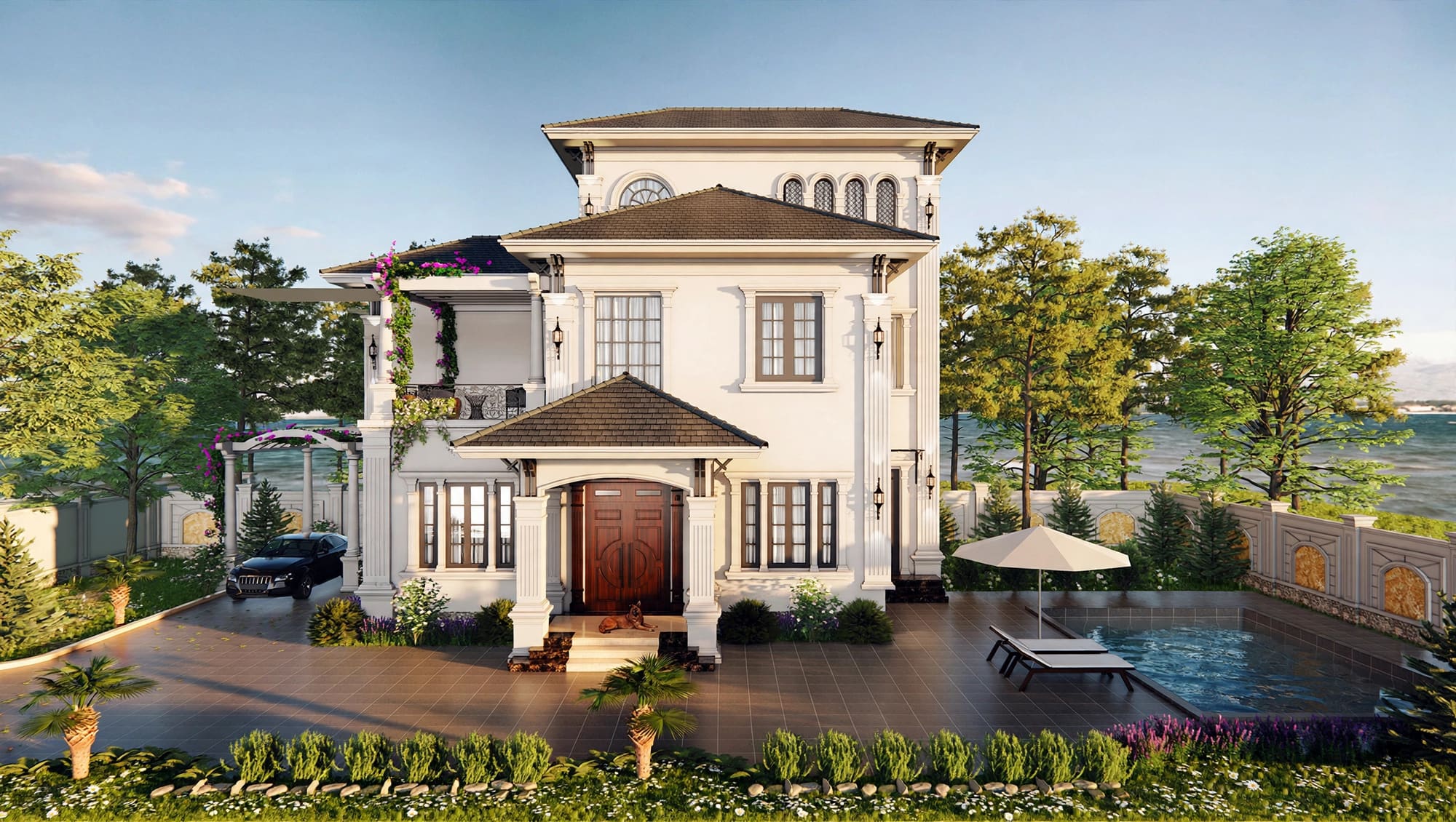 Atuan Neo Classic Villa — Kiệt Tác Kiến Trúc Tân Cổ Điển & Phong thủy sinh khí tại Nam Định (Kiến trúc) tại Nam Định — ảnh công trình 4/11