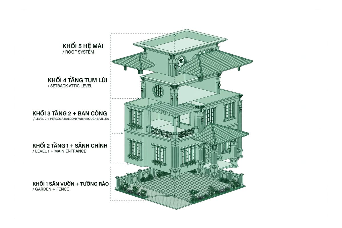 Atuan Neo Classic Villa — Kiệt Tác Kiến Trúc Tân Cổ Điển & Phong thủy sinh khí tại Nam Định (Kiến trúc) tại Nam Định — ảnh tổng thể