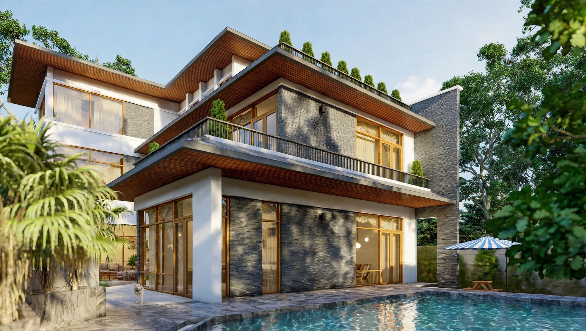 DHOUSE — BIỆT THỰ HIỆN ĐẠI & THI CÔNG NỘI THẤT CAO CẤP (Kiến trúc) tại Điện Biên — ảnh công trình 5/7
